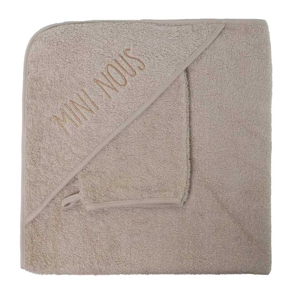 Set cape de bain et gant bébé Mini Nous sable TROIS KILOS SEPT