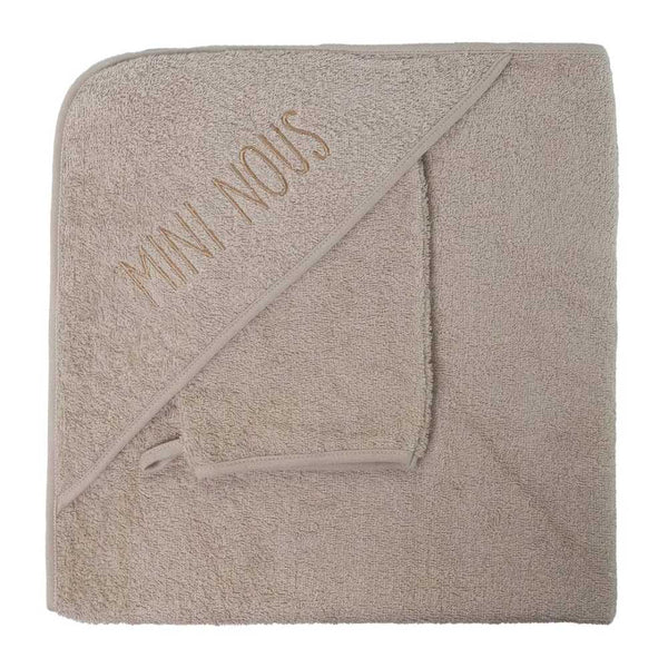 Set cape de bain et gant bébé Mini Nous sable TROIS KILOS SEPT