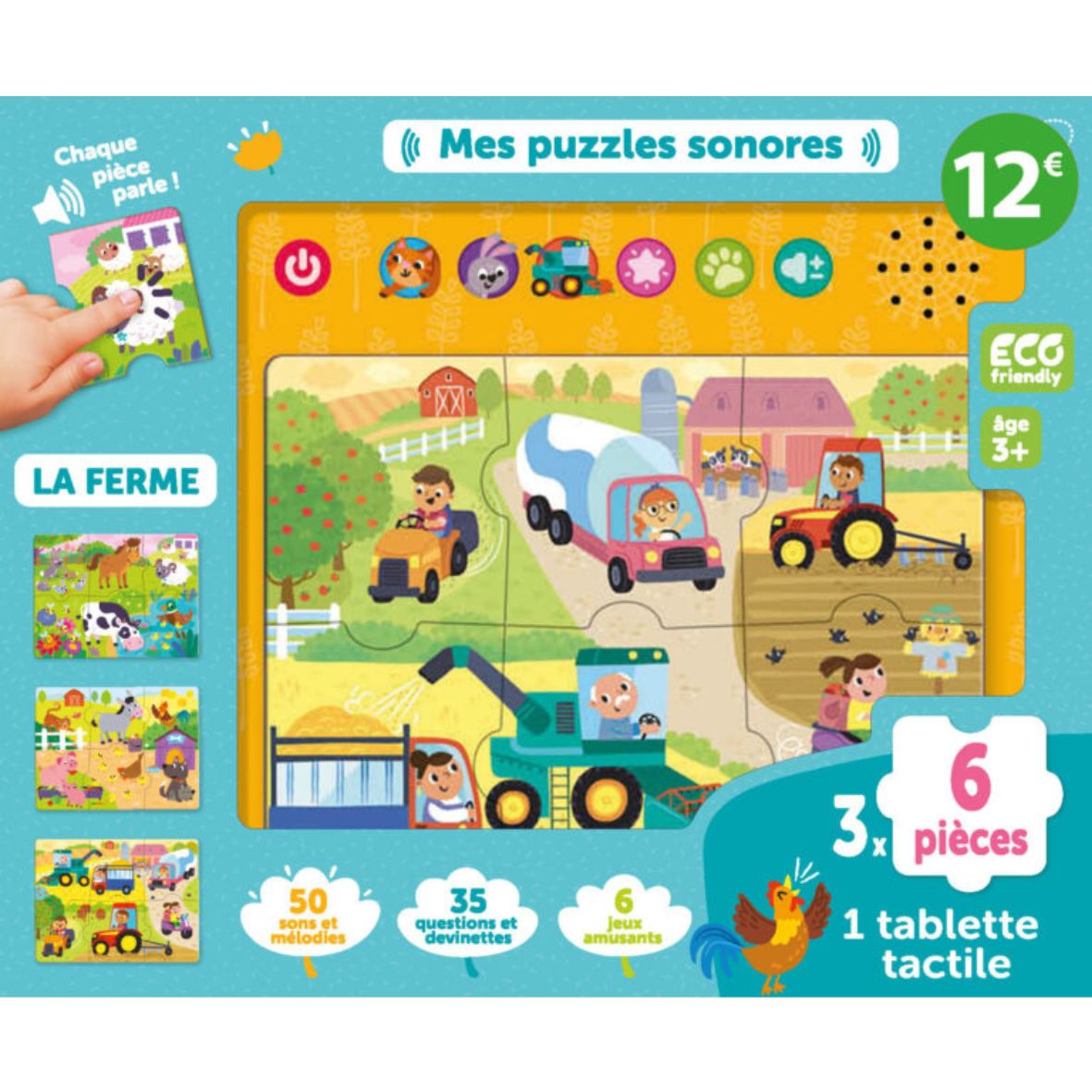 Mes puzzles sonores - La ferme 1 2 3 SOLEIL