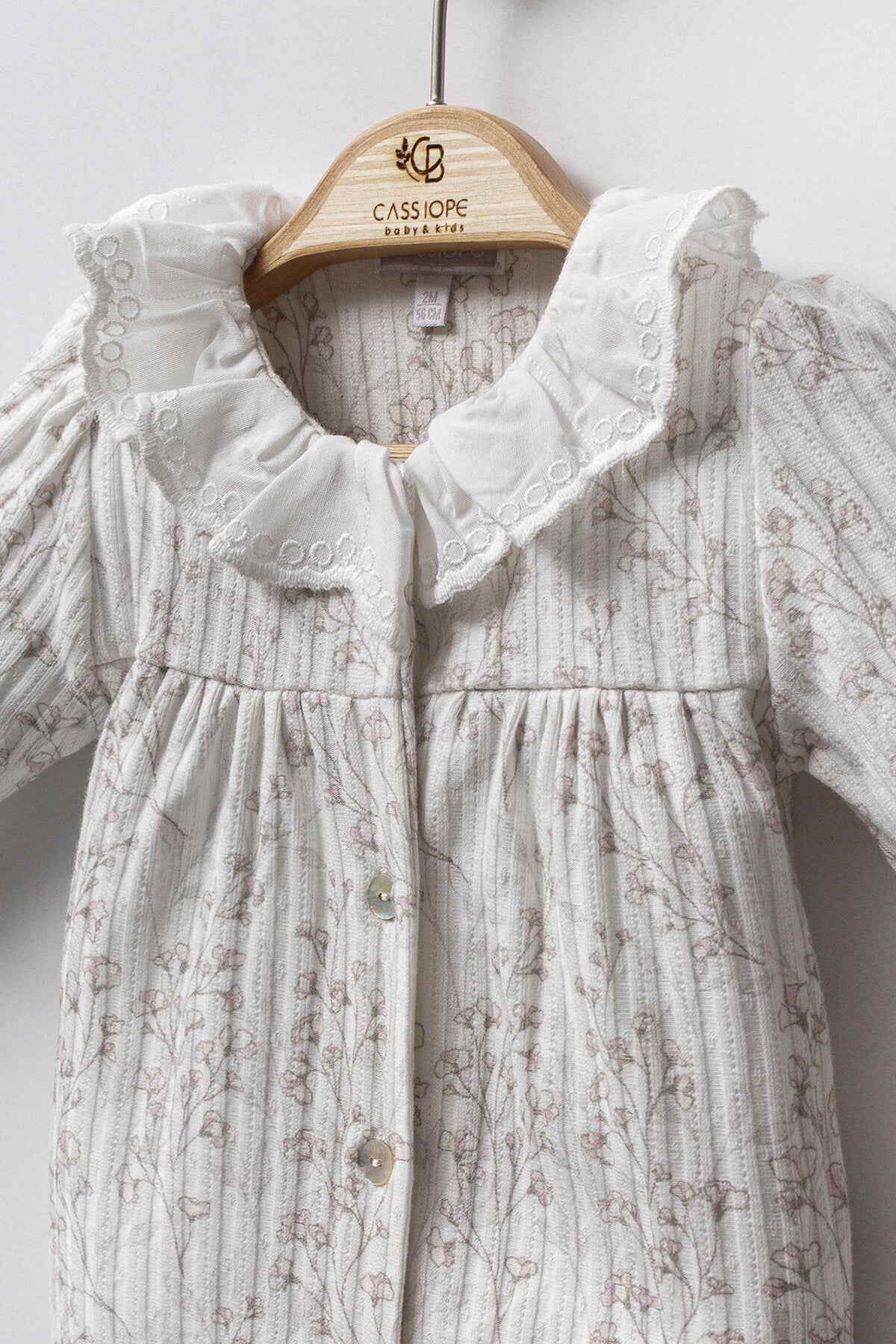 combinaison naissance confortable Pyjama Bébé Mixte en Coton Écru | Manches Longues CASSIOPE