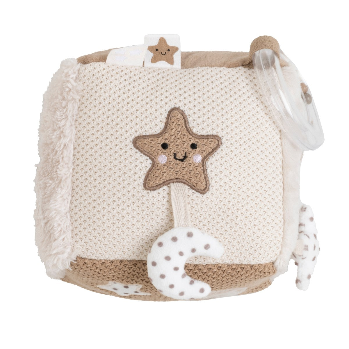 cube d’éveil bébé mixte beige brun doux