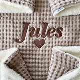Maxi couverture bébé en coton gaufré latté BB & CO