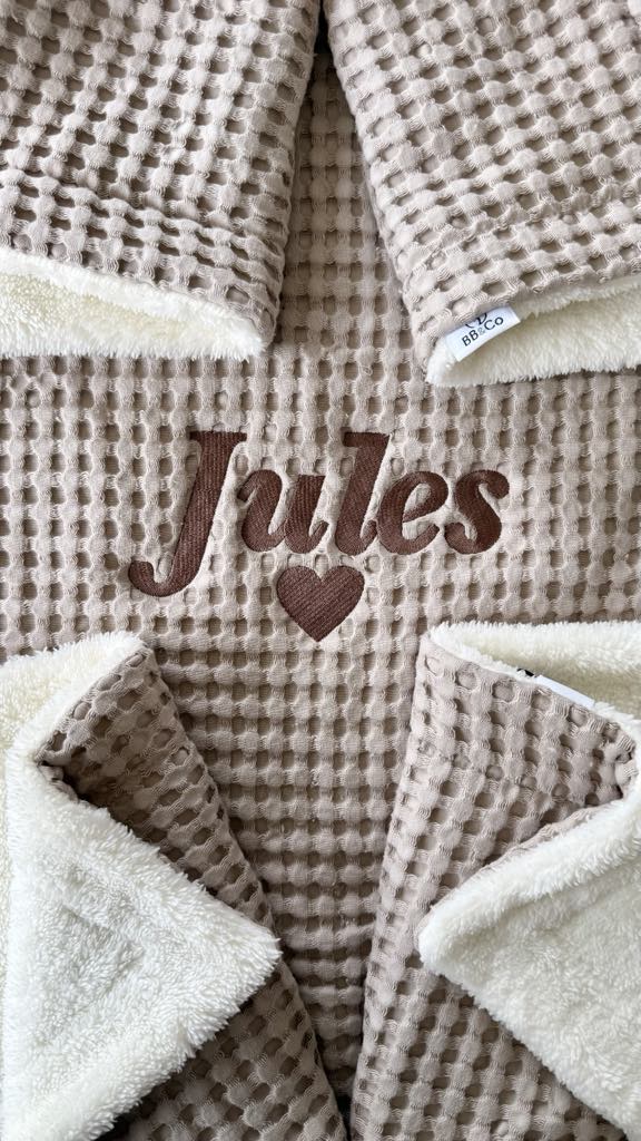 Maxi couverture bébé en coton gaufré latté BB & CO