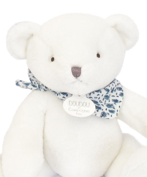 L'Ours Doudou - Ours en peluche blanc- 25 cm