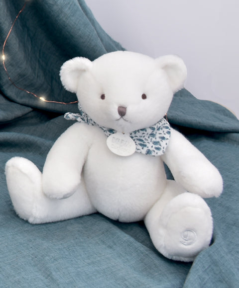 L'Ours Doudou - Ours en peluche blanc- 25 cm