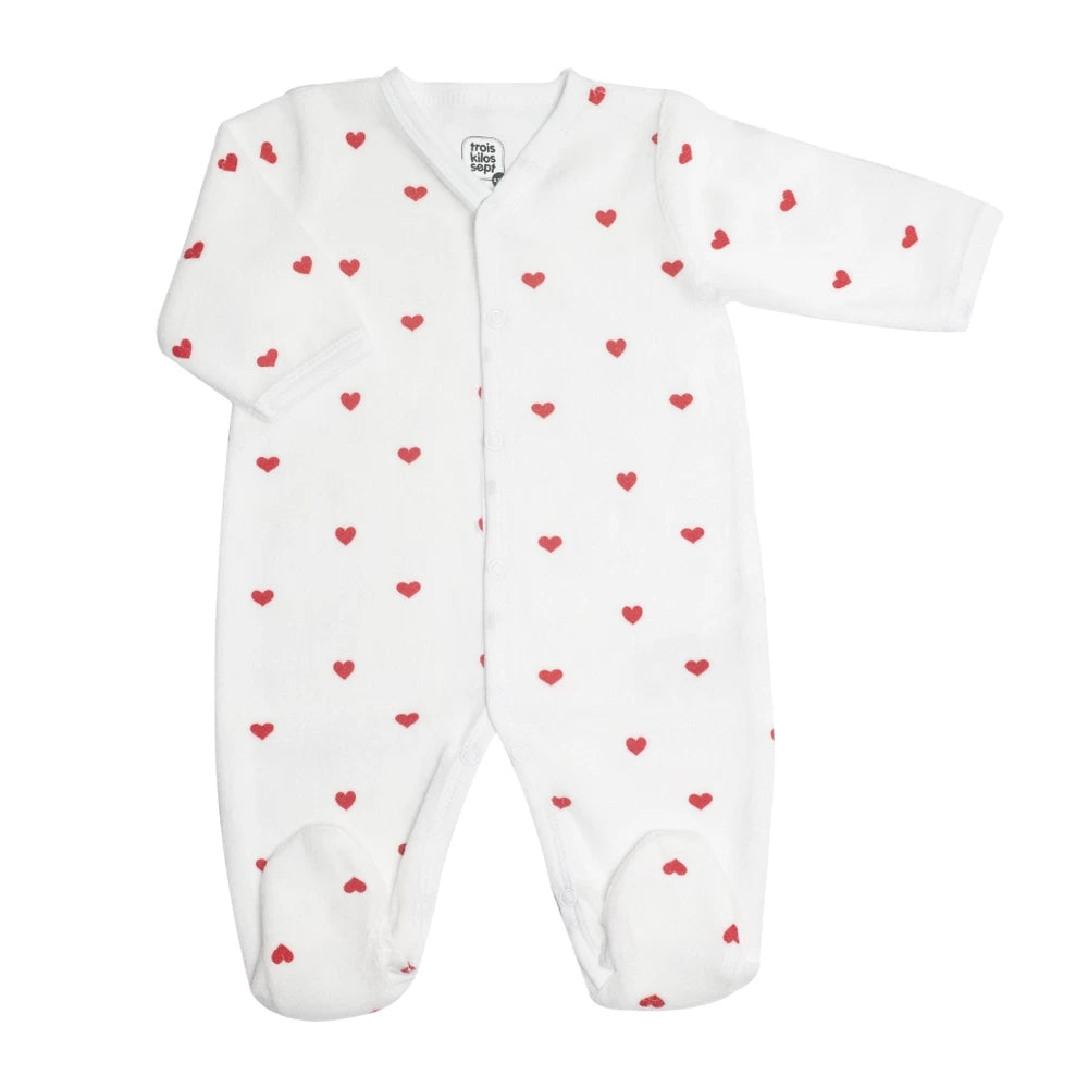 Dors-Bien Bébé Petits Cœurs Rouge – Velours Doux