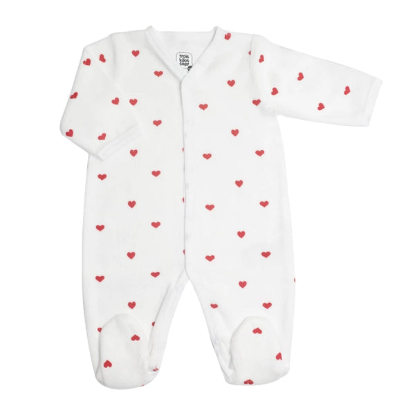 Dors-Bien Bébé Petits Cœurs Rouge – Velours Doux