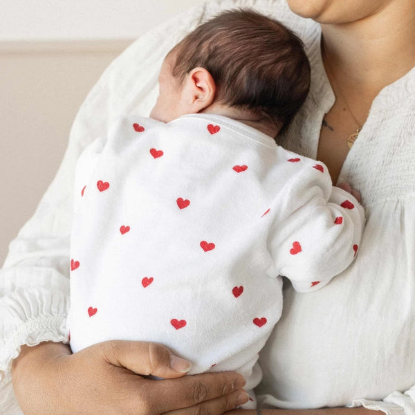 Dors-Bien Bébé Petits Cœurs Rouge – Velours Doux