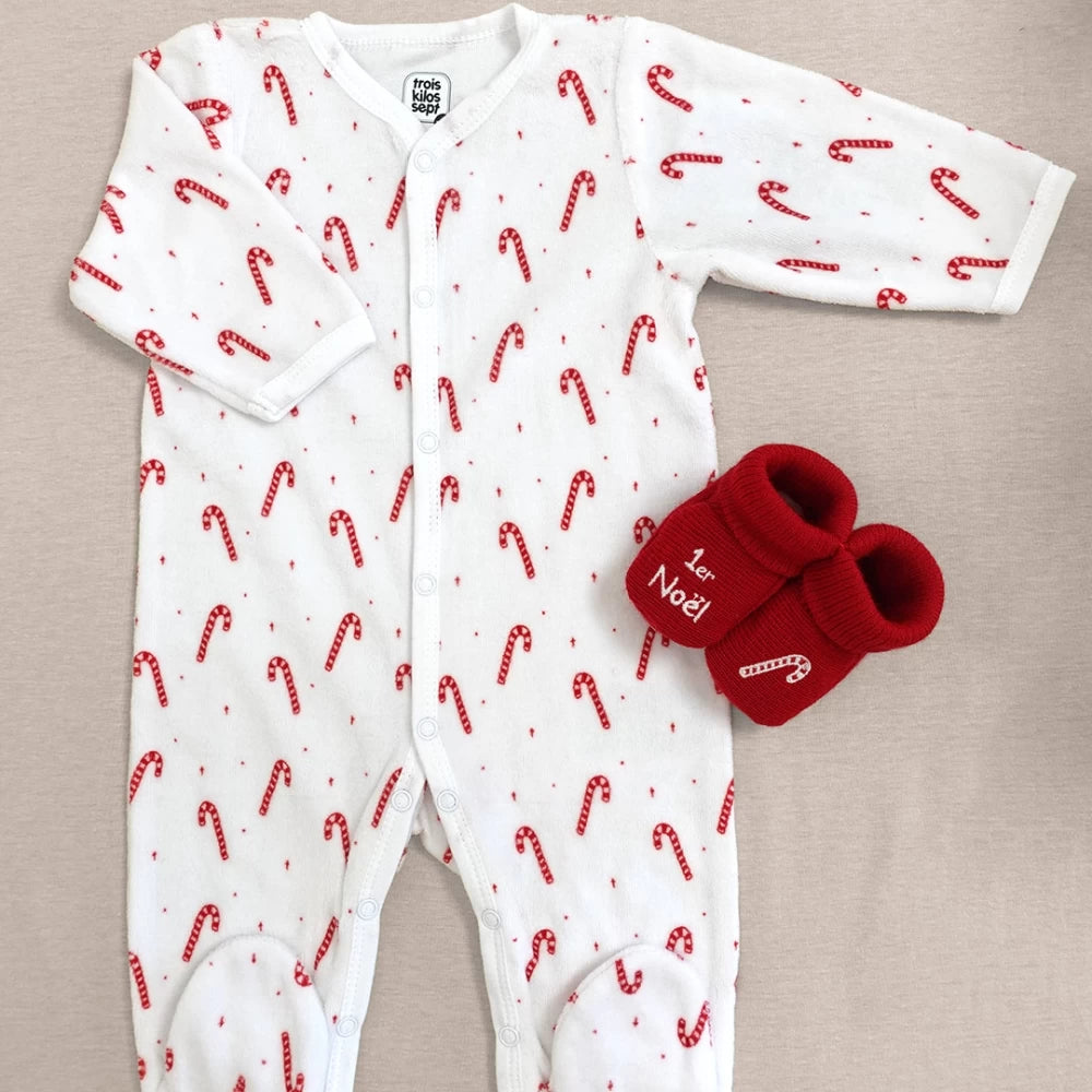Pyjama Bébé Dors-Bien Sucre d’Orge – Velours Doux