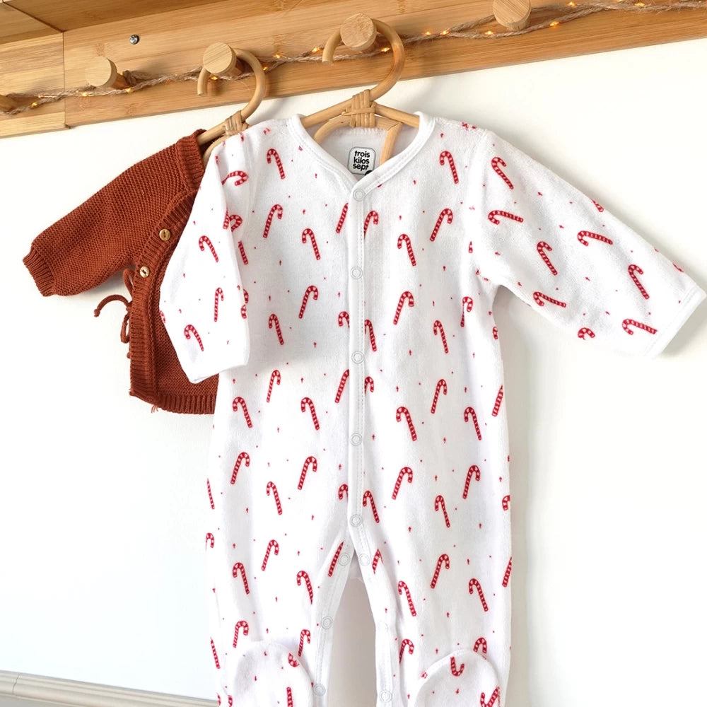 Pyjama Bébé Dors-Bien Sucre d’Orge – Velours Doux