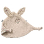 Doudou plat lapin petit cœur – liberty / fausse fourrure beige
