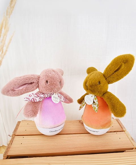 Veilleuse bebe musicale Culbuto ocre - 16 cm - Petit coeur salé