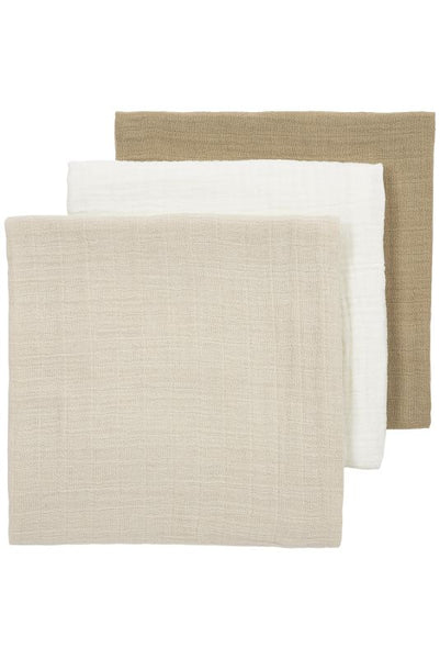 Lot de 3 langes nuances de beige 70x70cm