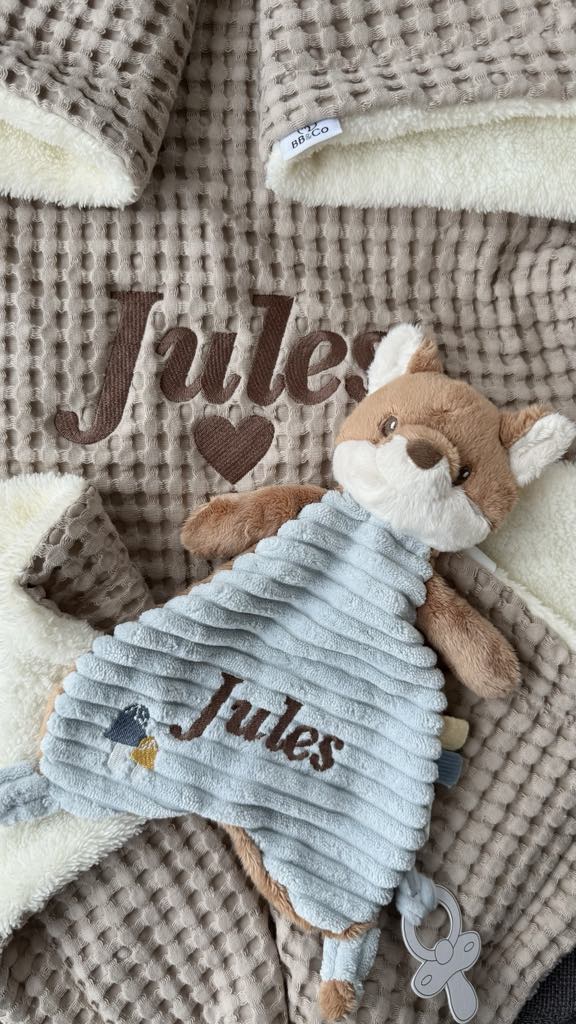 Maxi couverture bébé en coton gaufré latté BB & CO