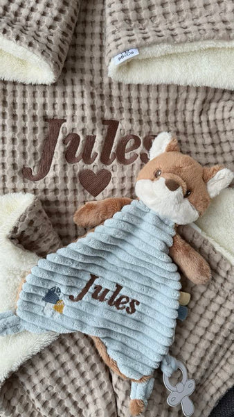 Maxi couverture bébé en coton gaufré latté BB & CO