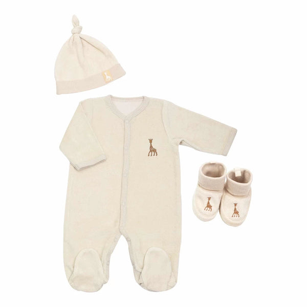 Ensemble de naissance beige 1 mois - Sophie la girafe© TROIS KILOS SEPT