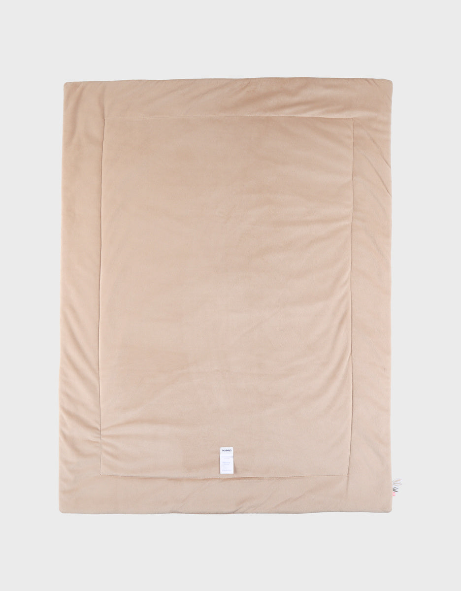 Couverture brodée écrue 75x100 cm en Veloudoux