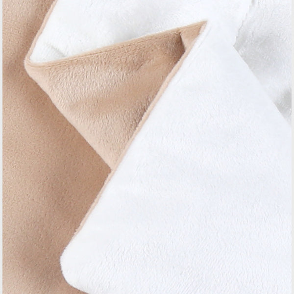 Couverture brodée écrue 75x100 cm en Veloudoux