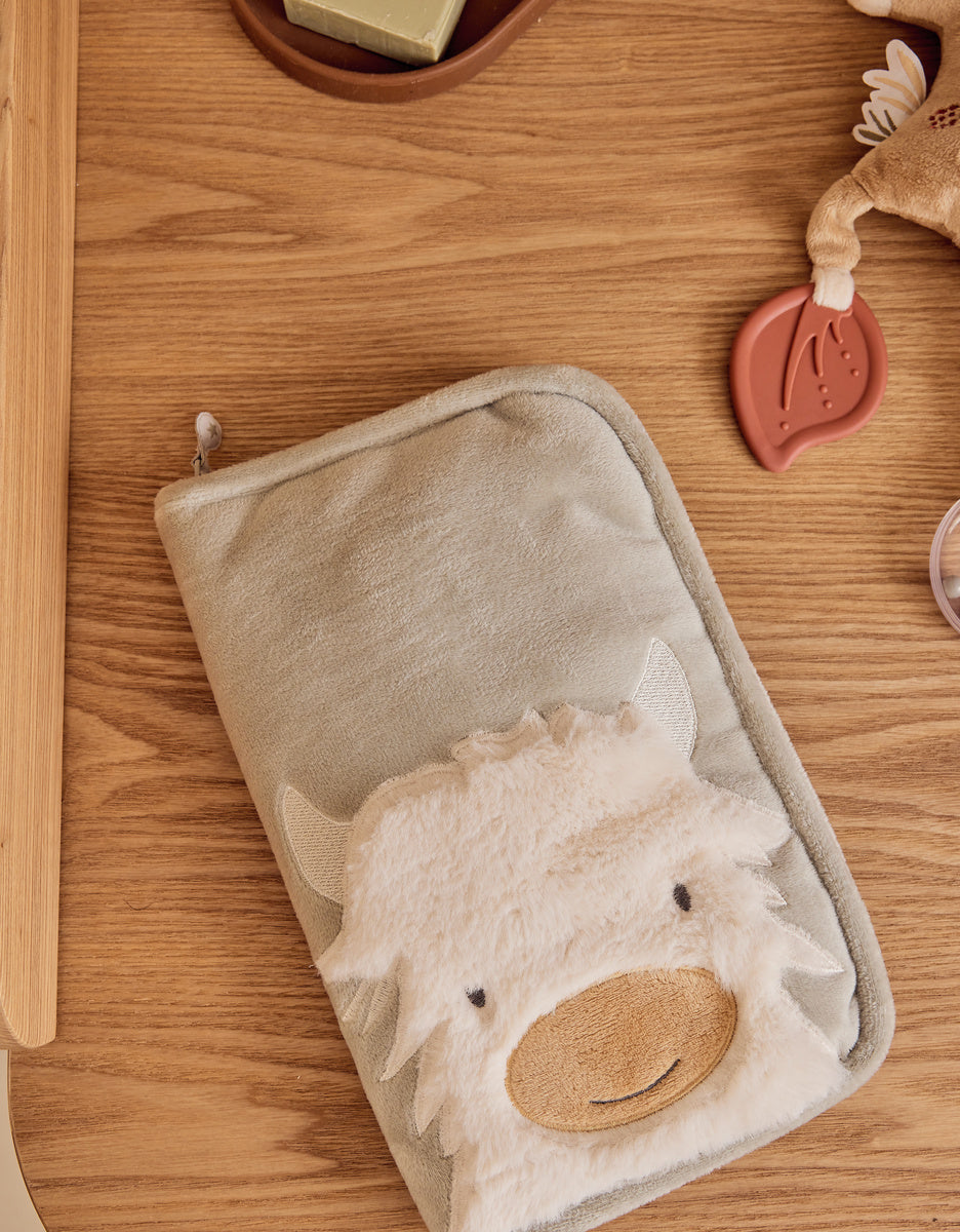 Protège carnet de santé fausse fourrure verte - Fluffy