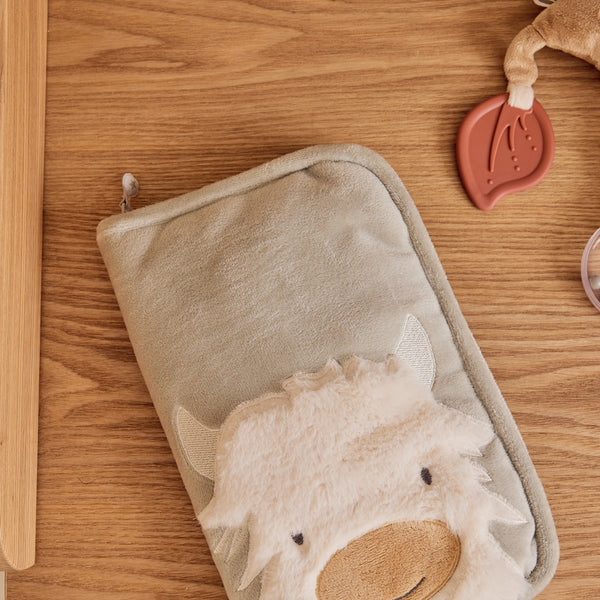 Protège carnet de santé fausse fourrure verte - Fluffy