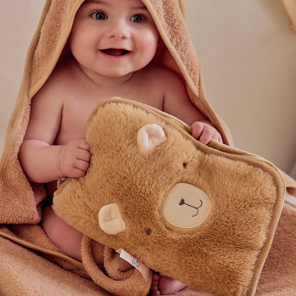 Protège carnet de santé fausse fourrure camel - Lily