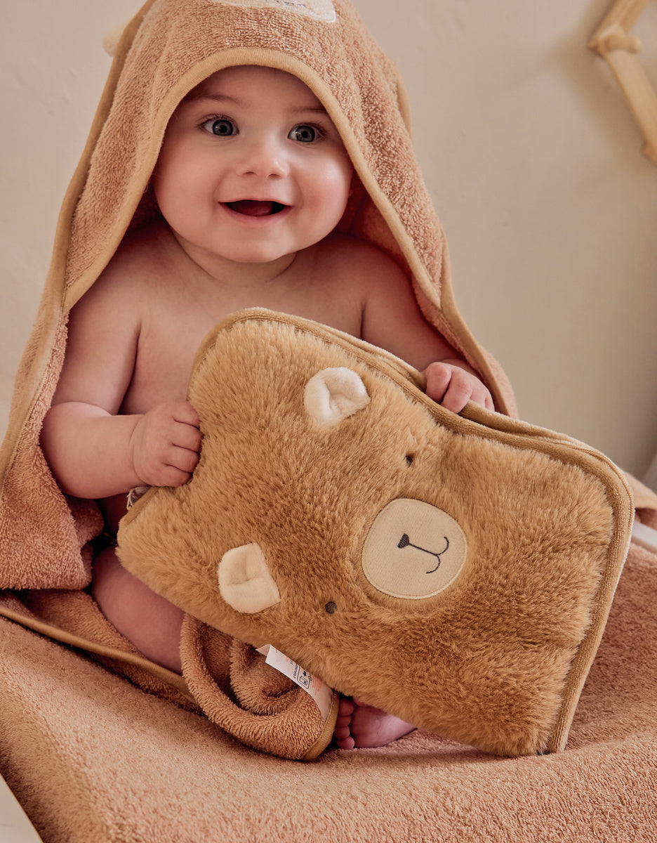 Protège carnet de santé fausse fourrure camel - Lily