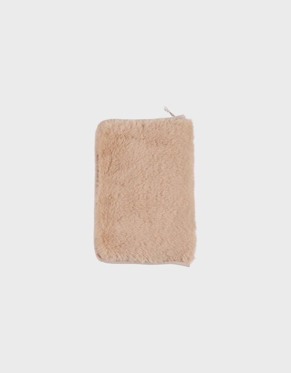 Protège carnet de santé fausse fourrure camel - Lily