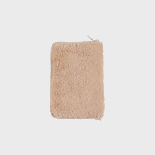 Protège carnet de santé fausse fourrure camel - Lily