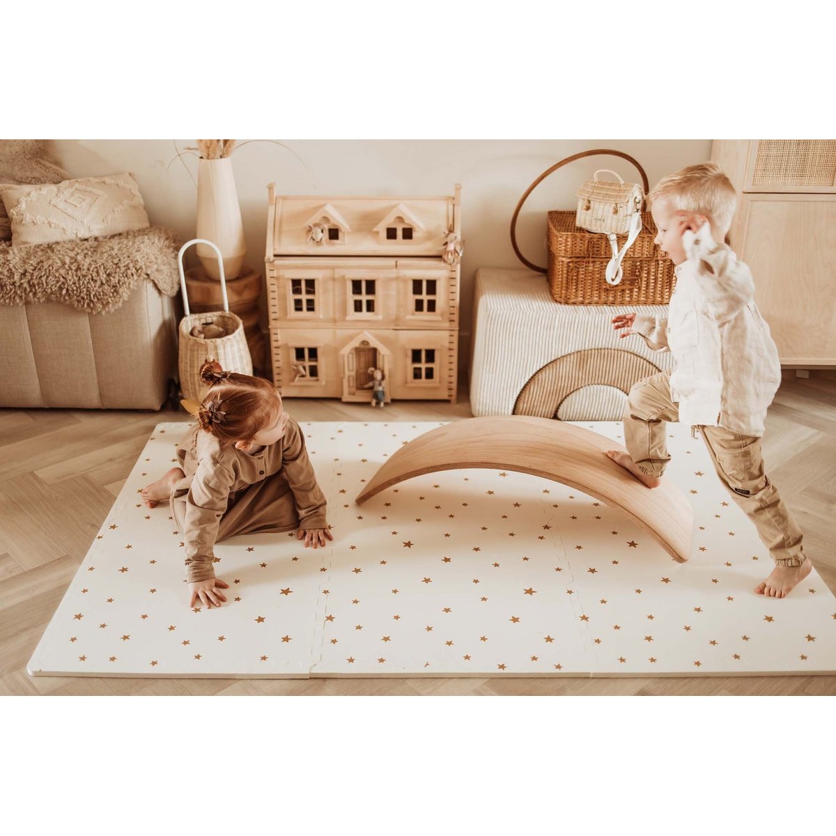 Tapis de jeu réversible 2 en 1 EEVAA Treehouse (120 x 180 cm)