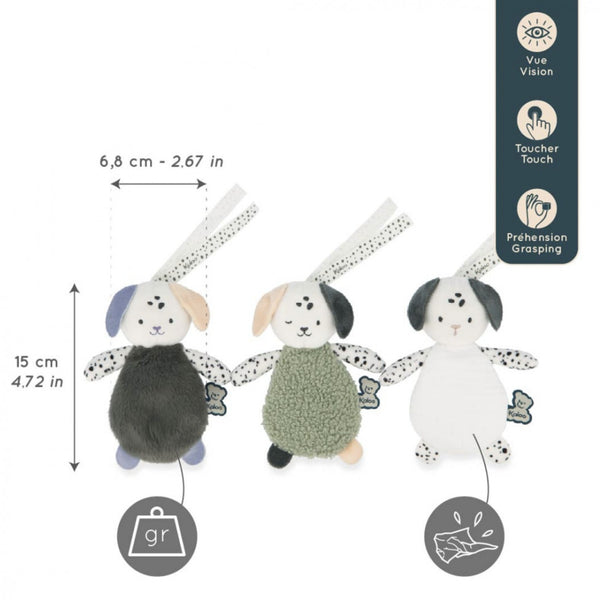 Doudous sensoriels bébé naissance – Set de 3 chiots