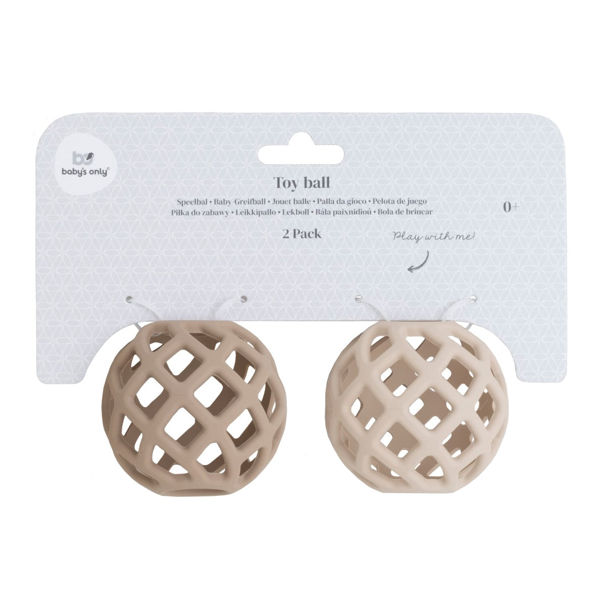 Jouet Balle Silicone – Lot de 2 Clay & Warm Linen BABY'S ONLY