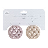 Jouet Balle Silicone – Lot de 2 balles en silicone vieux rose et warm linen BABY'S ONLY