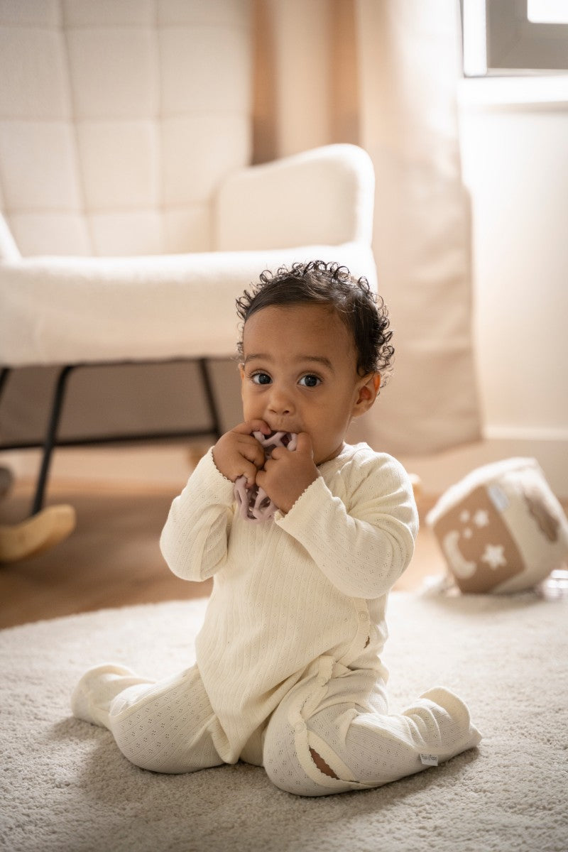 Jouet Balle Silicone – Lot de 2 balles en silicone vieux rose et warm linen BABY'S ONLY