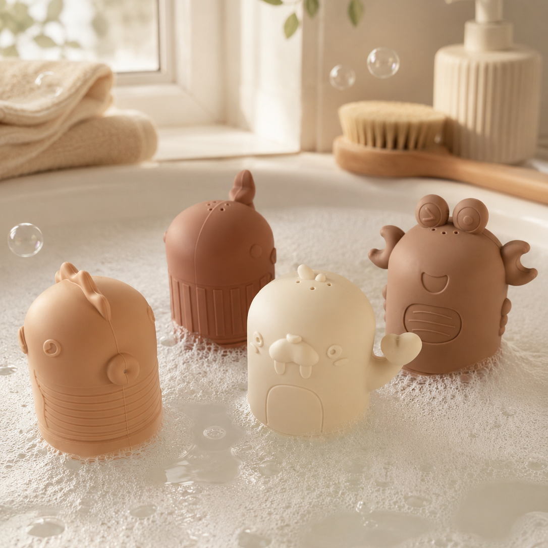Jouet de bain 4 animaux de la mer beige GMLB