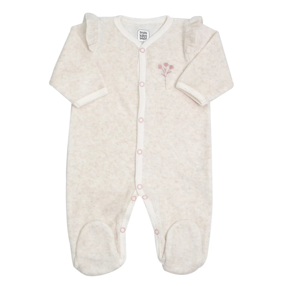 Kit naissance 6 pièces fille - Motif floral - 1 mois