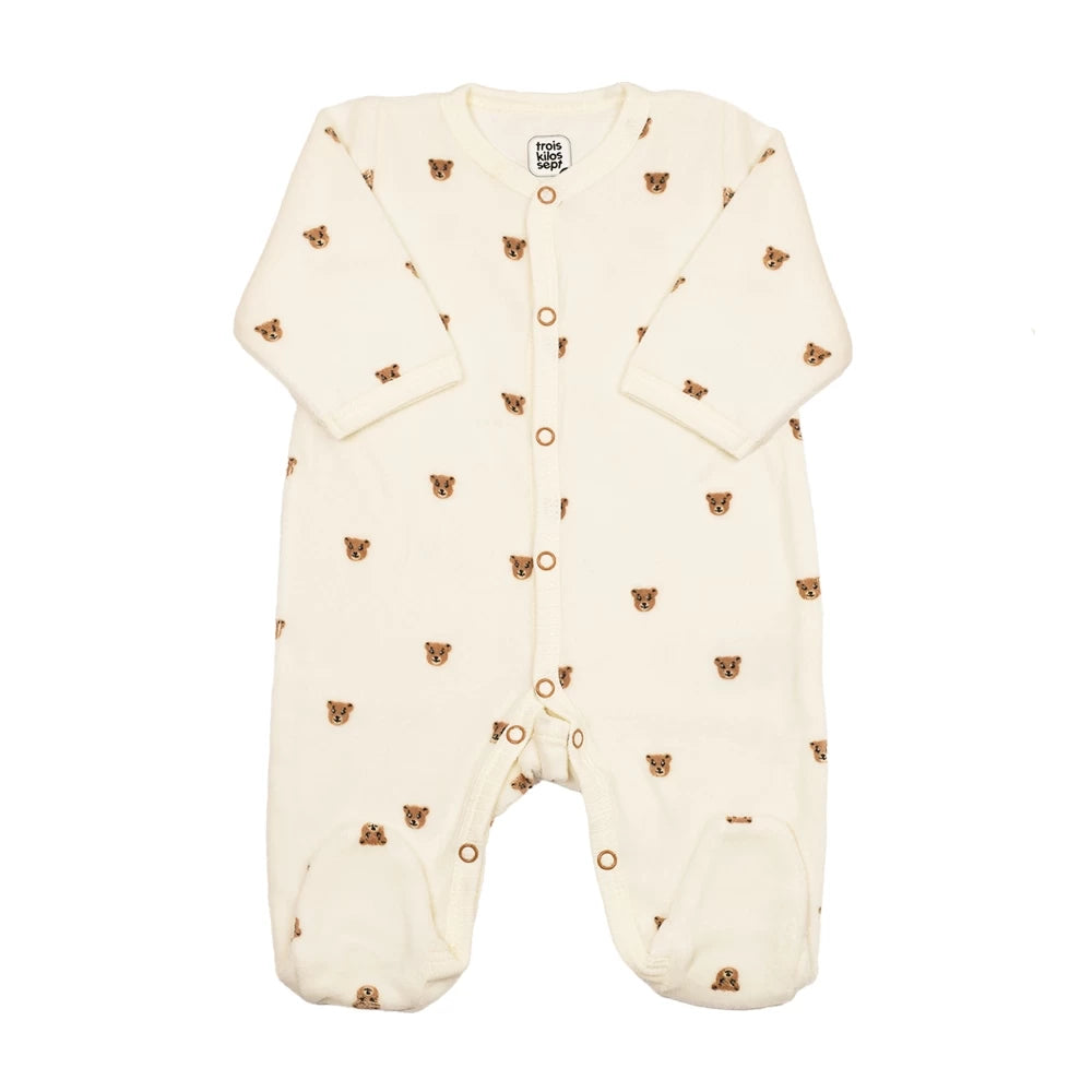 Kit naissance 6 pièces « Ours Moka » – Première tenue bébé – 1 mois TROIS KILOS SEPT