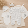 Tenue naissance bébé Léopard – ensemble maternité 5 pièces 1 mois TROIS KILOS SEPT