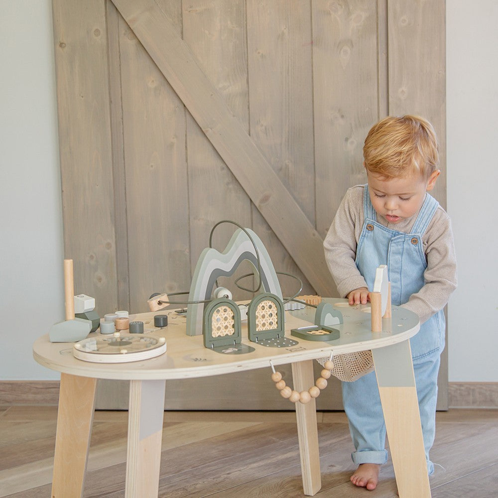 Table d’activités en bois - Vert olive