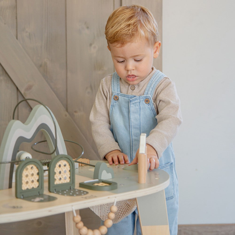 Table d’activités en bois - Vert olive