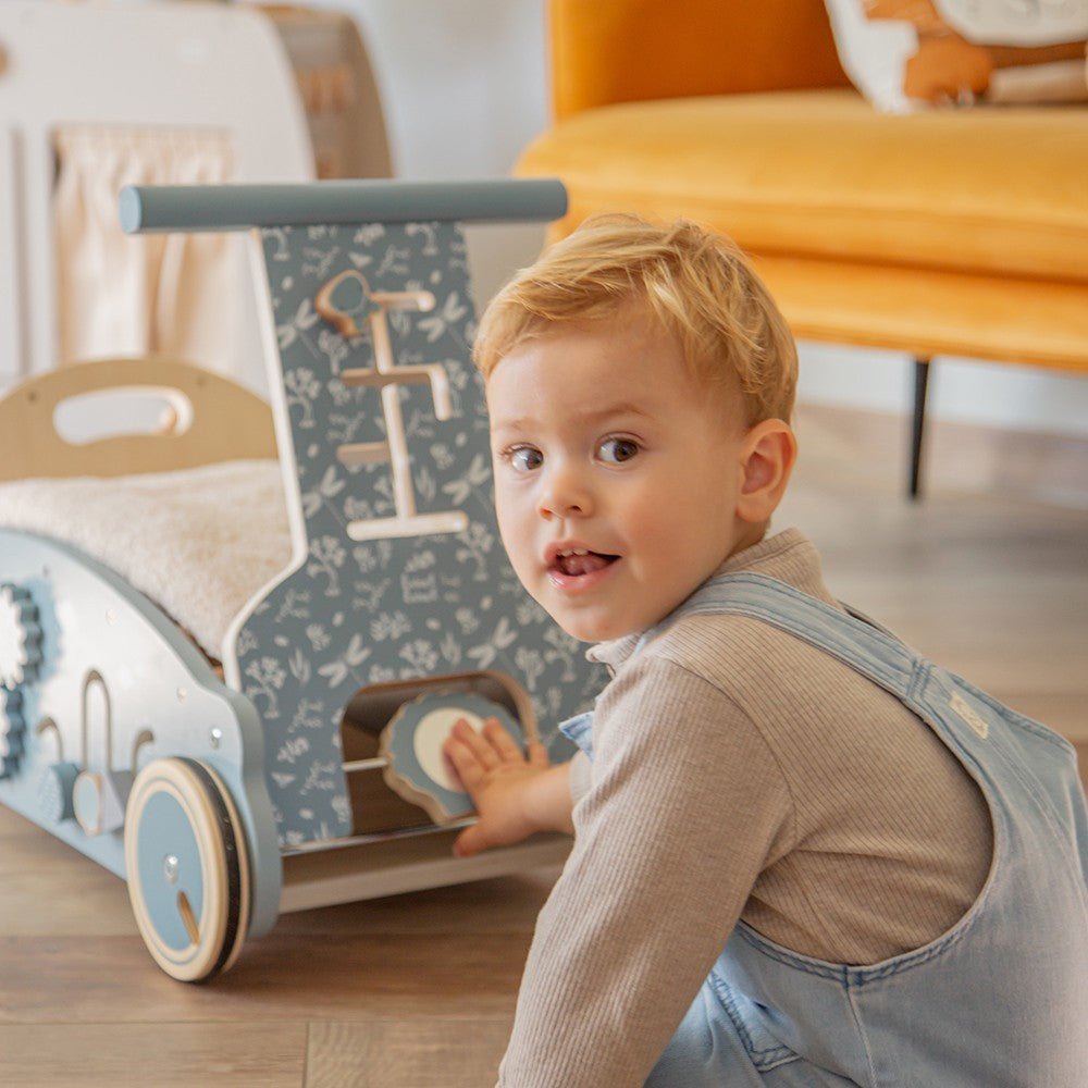 3-en-1 Bascule, Trotteur et Voiture – Bleu