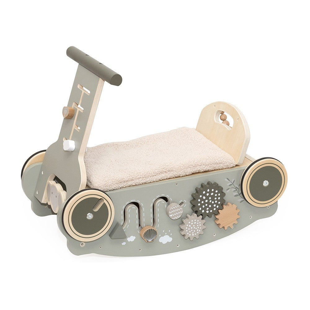 3-en-1 Bascule, Trotteur et Voiture – Vert olive