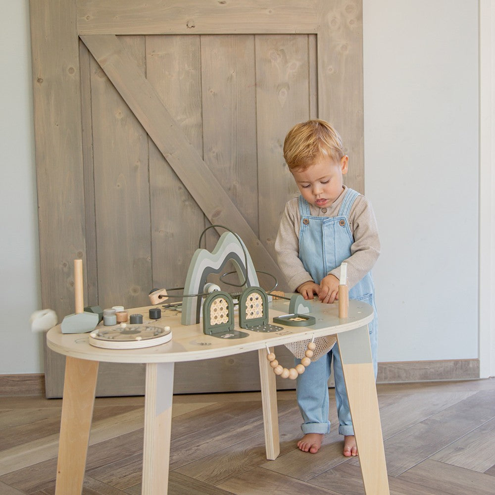 Table d’activités en bois - Vert olive