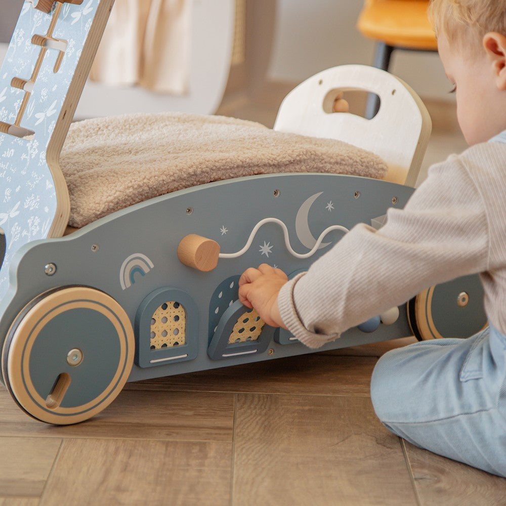 3-en-1 Bascule, Trotteur et Voiture – Bleu