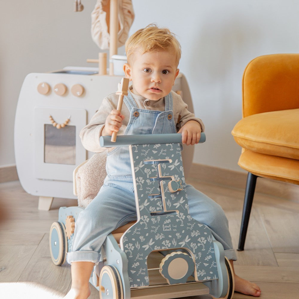 3-en-1 Bascule, Trotteur et Voiture – Bleu