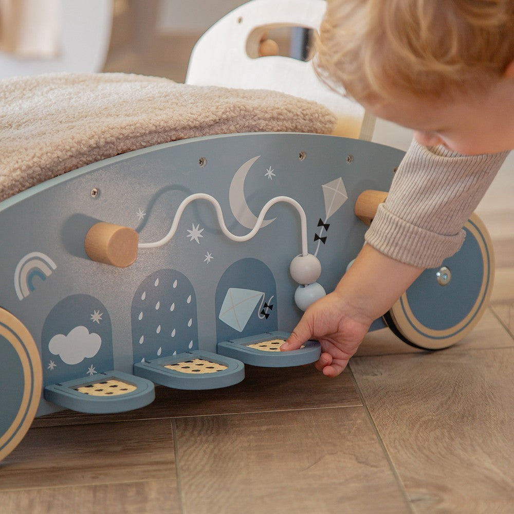 3-en-1 Bascule, Trotteur et Voiture – Bleu