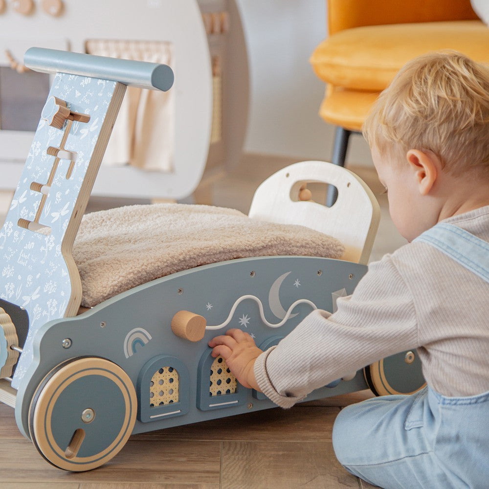3-en-1 Bascule, Trotteur et Voiture – Bleu