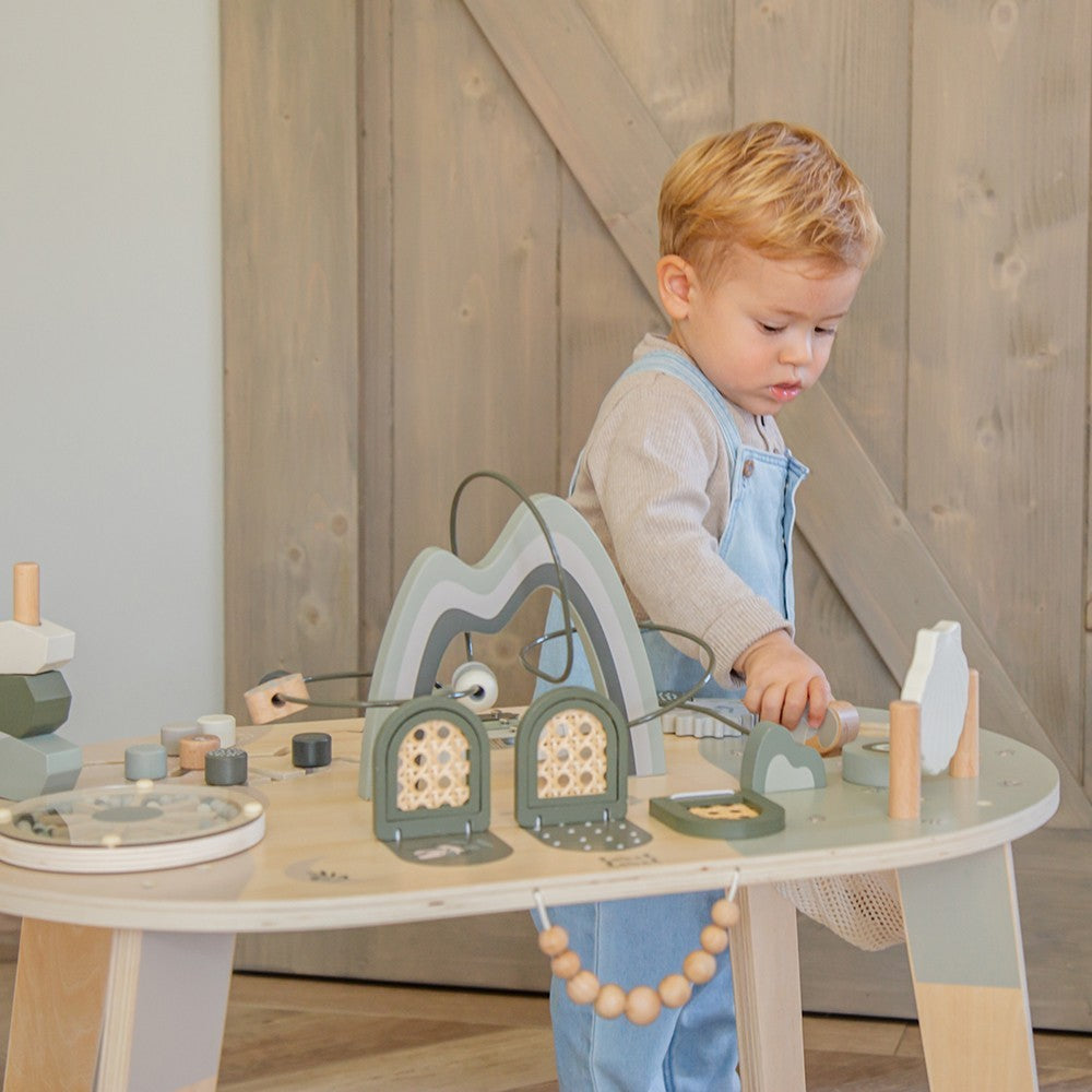 Table d’activités en bois - Vert olive