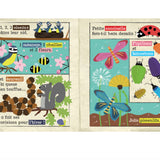 Bébé manipulant journal en tissu forêt, exploration tactile sécurisée