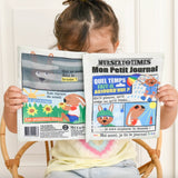 Pages crépitantes illustrant soleil, pluie et nuages pour bébé