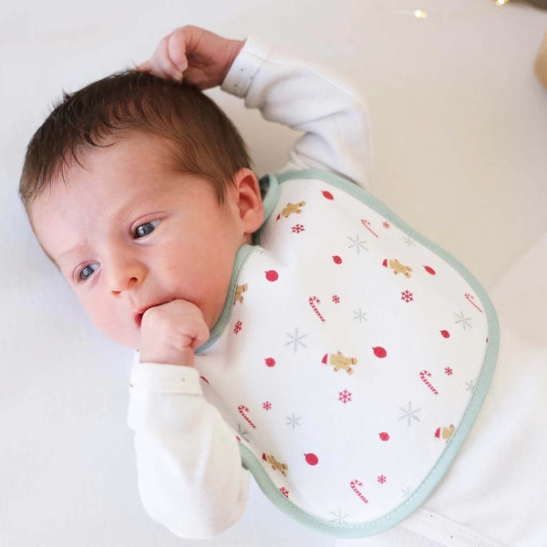 Lot de 2 bavoirs naissance - Pain d'épice Noël